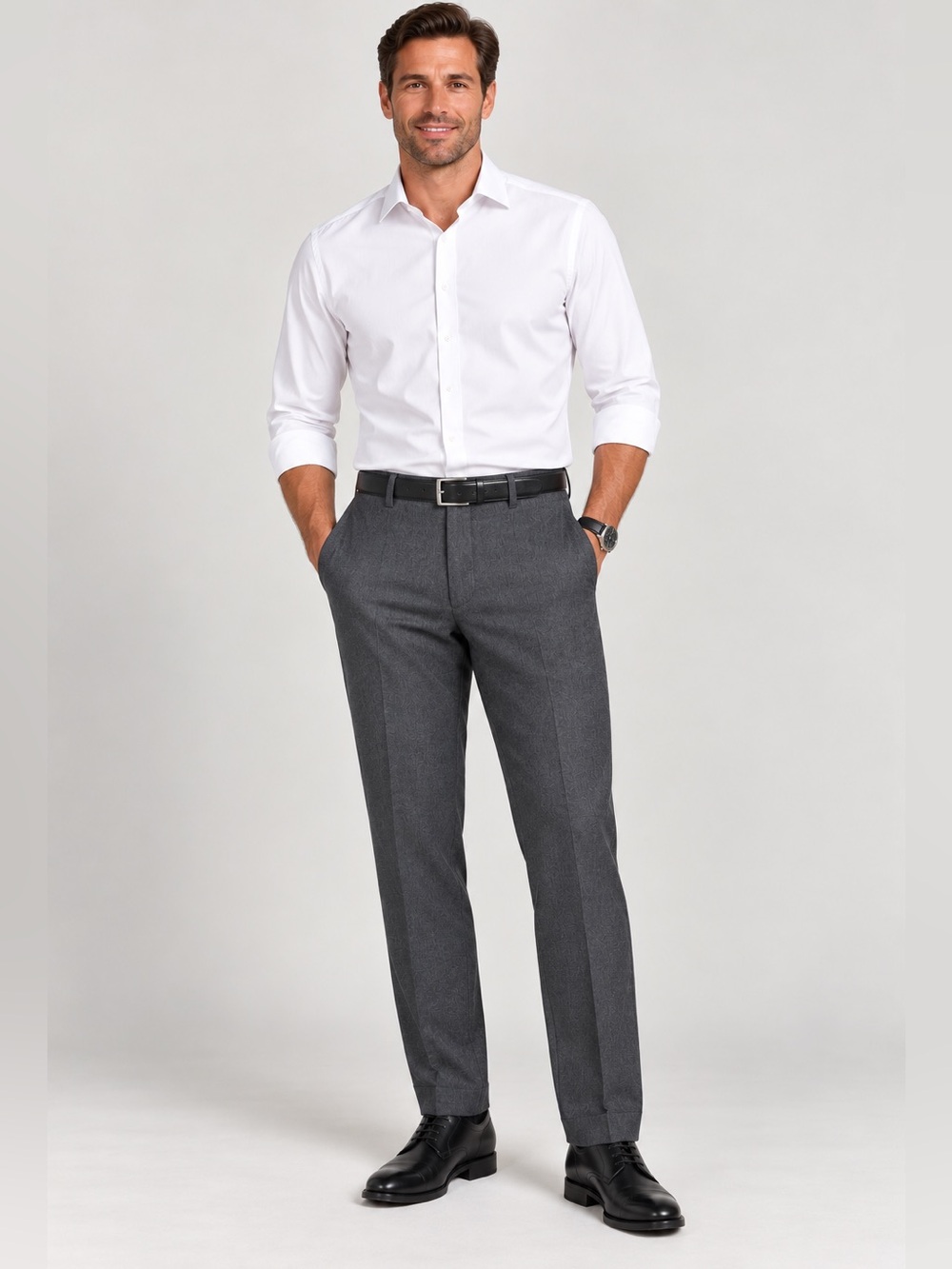 Ted Baker London 36L Charcoal Gray Wool Dress Trousers Cargo Pocket Tailored